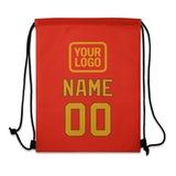 Custom Orange Red Yellow Drawstring Bag