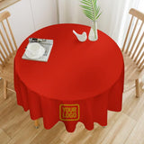 Custom Orange Red Yellow Round Table Cloth