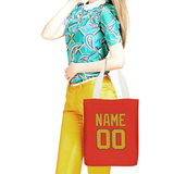Custom Orange Red Yellow Canvas Tote Bag