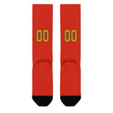 Custom Orange Red Yellow Knee-High Sock