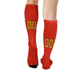 Custom Orange Red Yellow Knee-High Sock