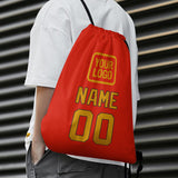Custom Orange Red Yellow Drawstring Bag