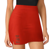Custom Orange Red Olive A-Line Skort