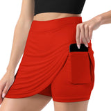 Custom Orange Red Olive A-Line Skort