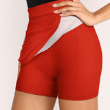 Custom Orange Red Olive A-Line Skort
