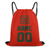 Custom Orange Red Green Drawstring Bag