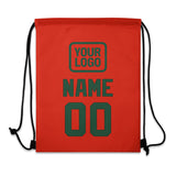 Custom Orange Red Green Drawstring Bag