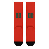 Custom Orange Red Green Knee-High Sock