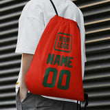 Custom Orange Red Green Drawstring Bag