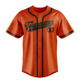 Custom Orange Red & Olive Colors Design Sports Baseball Jersey
