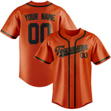 Custom Orange Red & Olive Colors Design Sports Baseball Jersey