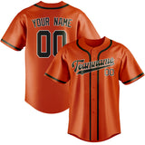 Custom Orange Red & Olive Colors Design Sports Baseball Jersey