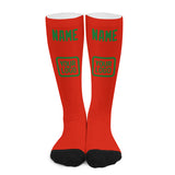 Custom Orange Red Emerald Green Knee-High Sock