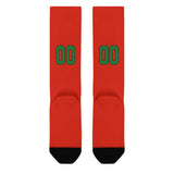 Custom Orange Red Emerald Green Knee-High Sock