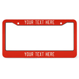 Custom Orange Red Cream License Plate Frame