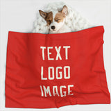 Custom Orange Red Cream Pet Blanket