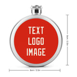 Custom Orange Red Cream Hip Flask