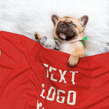 Custom Orange Red Cream Pet Blanket