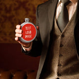 Custom Orange Red Cream Hip Flask