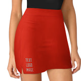 Custom Orange Red Gray A-Line Skort