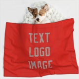 Custom Orange Red Gray Pet Blanket