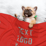 Custom Orange Red Gray Pet Blanket