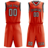 Custom Orange Red Gray Basketball Set