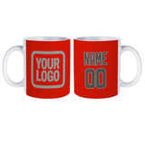 Custom Orange Red Dark Grey Mug