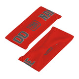 Custom Orange Red Dark Grey Sports headband