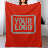 Custom Orange Red Gray Blanket