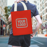Custom Orange Red Dark Grey Canvas Tote Bag