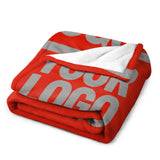Custom Orange Red Gray Blanket