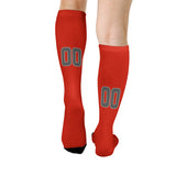 Custom Orange Red Dark Grey Knee-High Sock