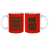 Custom Orange Red Dark Green Mug