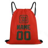 Custom Orange Red Dark Green Drawstring Bag
