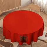 Custom Orange Red Dark Green Round Table Cloth