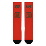Custom Orange Red Dark Green Knee-High Sock