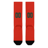 Custom Orange Red Dark Green Knee-High Sock