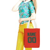Custom Orange Red Dark Green Canvas Tote Bag