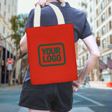 Custom Orange Red Dark Green Canvas Tote Bag
