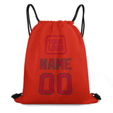 Custom Orange Red Red Drawstring Bag