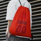 Custom Orange Red Red Drawstring Bag