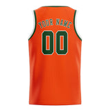 Custom Orange Red & Dark Green Colors Design Sports Basketball Jersey