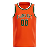 Custom Orange Red & Dark Green Colors Design Sports Basketball Jersey