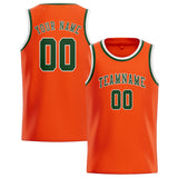 Custom Orange Red & Dark Green Colors Design Sports Basketball Jersey