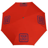 Custom Orange Red Purple Automatic Umbrella
