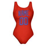 Custom Orange Red Light Purple Swimsuit