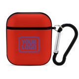 Custom Orange Red Light Purple AirPods Case