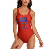 Custom Orange Red Light Purple Swimsuit