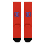 Custom Orange Red Light Purple Knee-High Sock